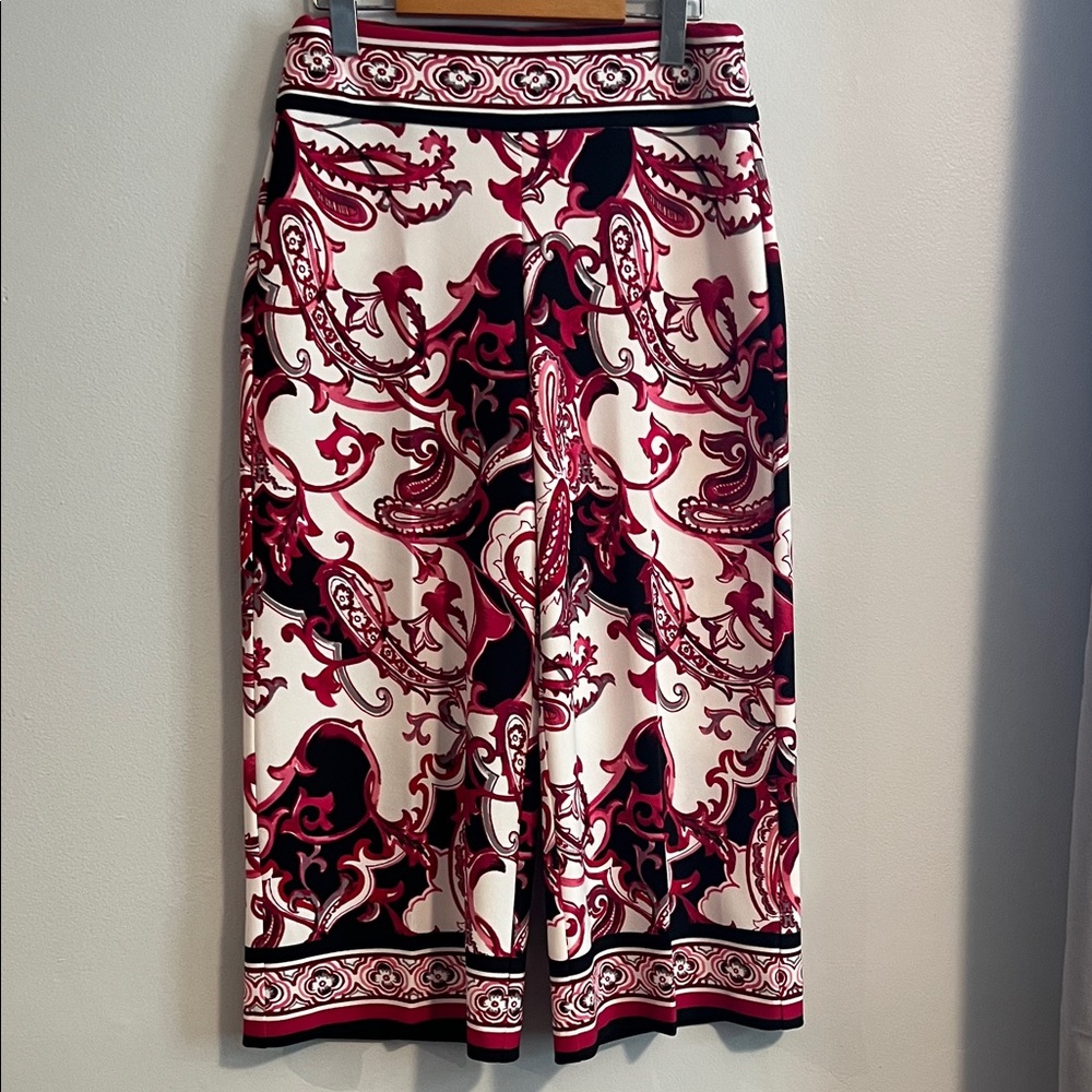 Joseph Ribkoff Paisley wide Palazzo Cropped Pants, sz 6